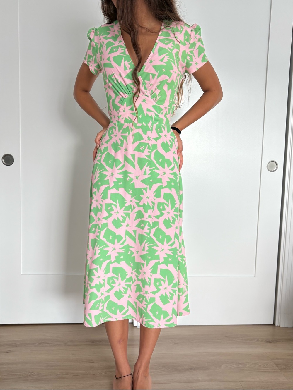 Love Pink & Green Floral Maxi Dress